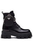 Bottes Prada de combat en cuir et nylon