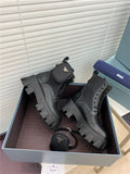 Bottes Prada de combat en cuir et nylon