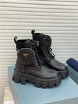 Bottes Prada de combat en cuir et nylon