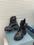 Bottes Prada de combat en cuir et nylon