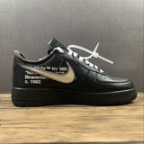 Nike Air force 1 Off White Metallic Silver-black