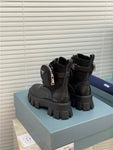 Bottes Prada de combat en cuir et nylon